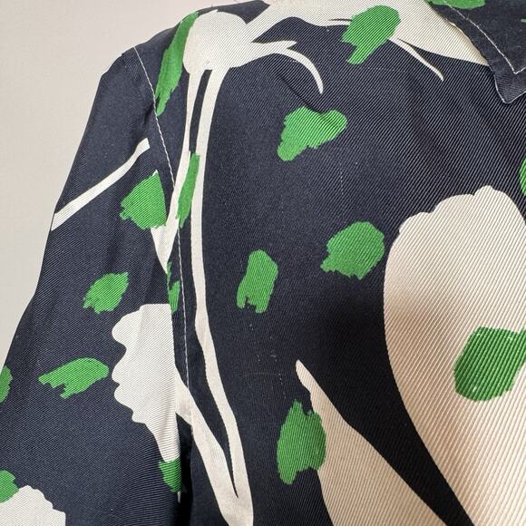 Monse Floral Button Up Top Cut Out Slashed Back Deconstructed Size 6 Bold Floral - Picture 7 of 14